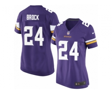 Women Nike Minnesota Vikings #24 Tramaine Brock Game Purple Team Color NFL Jersey