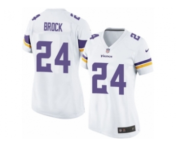 Women Nike Minnesota Vikings #24 Tramaine Brock Game White NFL Jersey