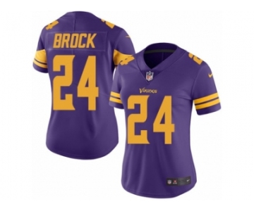 Women Nike Minnesota Vikings #24 Tramaine Brock Limited Purple Rush Vapor Untouchable NFL Jersey