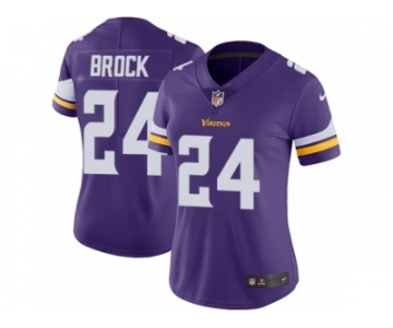 Women Nike Minnesota Vikings #24 Tramaine Brock Purple Team Color Vapor Untouchable Limited Player NFL Jersey