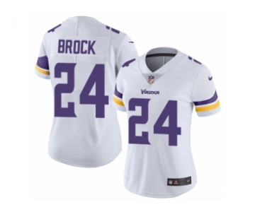 Women Nike Minnesota Vikings #24 Tramaine Brock White Vapor Untouchable Limited Player NFL Jersey