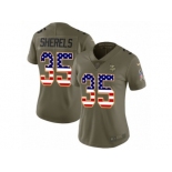 Women Nike Minnesota Vikings #35 Marcus Sherels Limited Olive USA Flag 2017 Salute to Service NFL Jersey