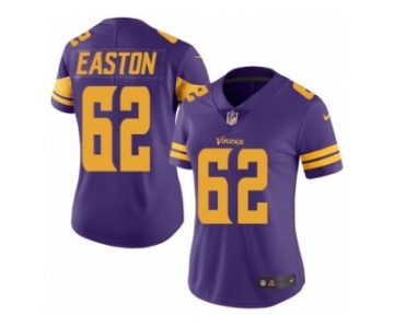 Women Nike Minnesota Vikings #62 Nick Easton Limited Purple Rush Vapor Untouchable NFL Jersey