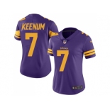 Women Nike Minnesota Vikings #7 Case Keenum Purple Stitched NFL Limited Rush Jersey