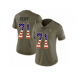 Women Nike Minnesota Vikings #71 Riley Reiff Limited Olive USA Flag 2017 Salute to Service NFL Jersey