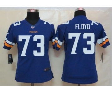 Women Nike Minnesota Vikings #73 Sharrif Floyd Purple Team Color Stitched NFL Limited Jersey