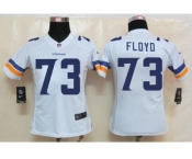 Women Nike Minnesota Vikings #73 Sharrif Floyd White Stitched NFL Limited Jersey