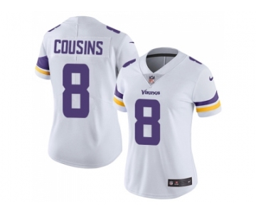 Women Nike Minnesota Vikings #8 Kirk Cousins White Stitched NFL Vapor Untouchable Limited Jersey