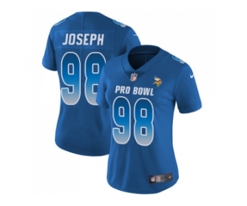 Women Nike Minnesota Vikings #98 Linval Joseph Royal Stitched NFL Limited NFC 2018 Pro Bowl Jersey