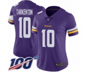 Women's Minnesota Vikings #10 Fran Tarkenton Purple Team Color Vapor Untouchable Limited Player 100th Season Football Jersey