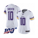 Women's Minnesota Vikings #10 Fran Tarkenton White Vapor Untouchable Limited Player 100th Season Football Jersey