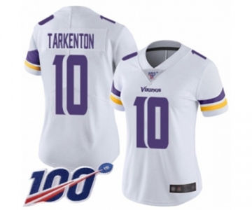 Women's Minnesota Vikings #10 Fran Tarkenton White Vapor Untouchable Limited Player 100th Season Football Jersey