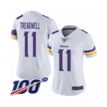 Women's Minnesota Vikings #11 Laquon Treadwell White Vapor Untouchable Limited Player 100th Season Football Jersey