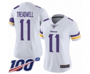 Women's Minnesota Vikings #11 Laquon Treadwell White Vapor Untouchable Limited Player 100th Season Football Jersey