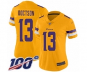 Women's Minnesota Vikings #13 Josh Doctson Limited Gold Inverted Legend 100th Season Football Jersey