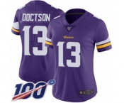 Women's Minnesota Vikings #13 Josh Doctson Purple Team Color Vapor Untouchable Limited Player 100th Season Football Jersey