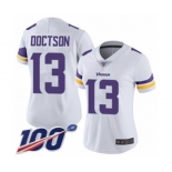 Women's Minnesota Vikings #13 Josh Doctson White Vapor Untouchable Limited Player 100th Season Football Jersey