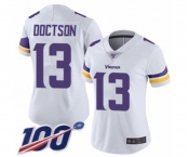 Women's Minnesota Vikings #13 Josh Doctson White Vapor Untouchable Limited Player 100th Season Football Jersey