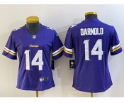 Women's Minnesota Vikings 14 Sam Darnold Purple Vapor Untouchable Limited Stitched Jersey