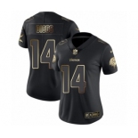 Women's Minnesota Vikings #14 Stefon Diggs Black Gold Vapor Untouchable Limited Football Jersey