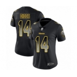 Women's Minnesota Vikings #14 Stefon Diggs Limited Black Smoke Fashion Football Jersey