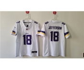 Women's Minnesota Vikings #18 Justin Jefferson White F.U.S.E. Vapor Untouchable Limited Football Stitched Jersey