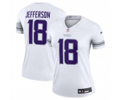 Women's Minnesota Vikings #18 Justin Jefferson White Winter Warrior Limited Football Stitched Jersey