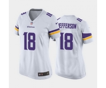 Women's Minnesota Vikings #18 Justin Jefferson White game jersey