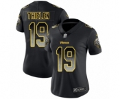 Women's Minnesota Vikings #19 Adam Thielen Limited Black Smoke Fashion Football Jersey