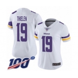 Women's Minnesota Vikings #19 Adam Thielen White Vapor Untouchable Limited Player 100th Season Football Jersey