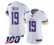 Women's Minnesota Vikings #19 Adam Thielen White Vapor Untouchable Limited Player 100th Season Football Jersey