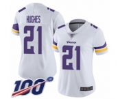 Women's Minnesota Vikings #21 Mike Hughes White Vapor Untouchable Limited Player 100th Season Football Jersey