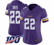 Women's Minnesota Vikings #22 Harrison Smith Purple Team Color Vapor Untouchable Limited Player 100th Season Football Jersey