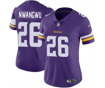 Women's Minnesota Vikings #26 Kene Nwangwu Purple Vapor Untouchable Limited Jersey