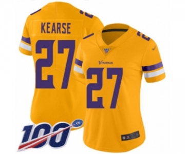 Women's Minnesota Vikings #27 Jayron Kearse Limited Gold Inverted Legend 100th Season Football Jersey