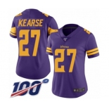 Women's Minnesota Vikings #27 Jayron Kearse Limited Purple Rush Vapor Untouchable 100th Season Football Jersey