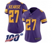 Women's Minnesota Vikings #27 Jayron Kearse Limited Purple Rush Vapor Untouchable 100th Season Football Jersey