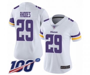 Women's Minnesota Vikings #29 Xavier Rhodes White Vapor Untouchable Limited Player 100th Season Football Jersey