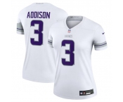 Women's Minnesota Vikings #3 Jordan Addison White Winter Warrior Limited Football Stitched Jersey