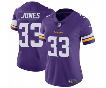 Women's Minnesota Vikings #33 Aaron Jones Purple Vapor Untouchable Limited Football Stitched Jersey