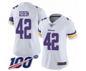 Women's Minnesota Vikings #42 Ben Gedeon White Vapor Untouchable Limited Player 100th Season Football Jersey