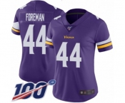 Women's Minnesota Vikings #44 Chuck Foreman Purple Team Color Vapor Untouchable Limited Player 100th Season Football Jersey