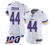 Women's Minnesota Vikings #44 Chuck Foreman White Vapor Untouchable Limited Player 100th Season Football Jersey