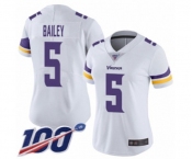 Women's Minnesota Vikings #5 Dan Bailey White Vapor Untouchable Limited Player 100th Season Football Jersey