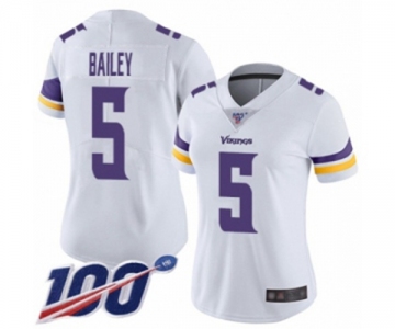 Women's Minnesota Vikings #5 Dan Bailey White Vapor Untouchable Limited Player 100th Season Football Jersey