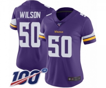 Women's Minnesota Vikings #50 Eric Wilson Purple Team Color Vapor Untouchable Limited Player 100th Season Football Jersey