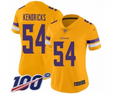 Women's Minnesota Vikings #54 Eric Kendricks Limited Gold Inverted Legend 100th Season Football Jersey