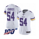 Women's Minnesota Vikings #54 Eric Kendricks White Vapor Untouchable Limited Player 100th Season Football Jersey