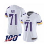 Women's Minnesota Vikings #71 Riley Reiff White Vapor Untouchable Limited Player 100th Season Football Jersey