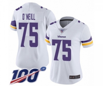 Women's Minnesota Vikings #75 Brian O'Neill White Vapor Untouchable Limited Player 100th Season Football Jersey